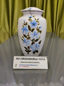 Urne funéraire américaine en aluminium peinte à la main, de qualité supérieure, pour cendres humaines adultes, fournitures funéraires par Brassworld India - Product Image 2