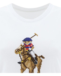 Polo estampado para mujer, Material PERSONALIZADO, blanco - Product Image 3