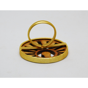 Dernière bague en laiton en bois plaqué or à la mode faite à la main pour filles et femmes - Product Image 2