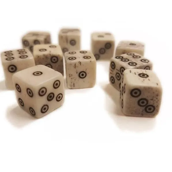 high quality handmade buffalo bone cubic dice buffalo bone gaming dice with customize design and size
