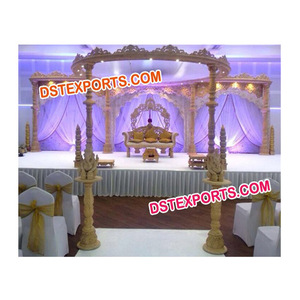 Mandap de Madera Rajasthani para Bodas, Mandap de Madera para Bodas Indias, Fabricación de Mandaps para Bodas de Bollywood, Decoración para Eventos en Carolina del Sur, EE. UU. - Product Image 1