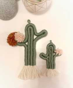 Set 2 Macramé Cactus Tenture Murale, Décoration Chambre Bébé Macramé Porte-clés - Product Image 2