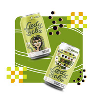 Lady Boba 315ml Concentré Stérilisé 9 Brix pour Bubble Tea au Lait avec Billes de Tapioca, Boisson en Conserve à Secouer Avant Consommation