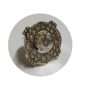 Ensemble de bagues de mariage tribales vintage en argent sterling 925 pour femmes bijoux incrustés de coquillages avec réglage de barre sur le doigt pour l'anniversaire - Product Image 1