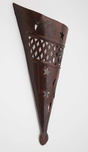 Rustic Iron Cone Wall Sconce Shade With <b>Star</b> And Moon Cutouts For Outdoor <b>Hanging</b> Home Decor - Product Image 3