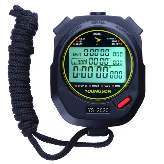 Professional Digital Handheld LCD Digital Chronograph Timer Stopwatch for Football