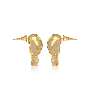 Dernières tendances 2026 : Boucles d'oreilles clous en pierre de lune blanche naturelle pour fabricants de bijoux de mode sur mesure - Product Image 3