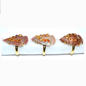 Gema de cristal Natural para Chakra, piedras naturales, ágata, puntas de flecha, anillo - Product Image 1