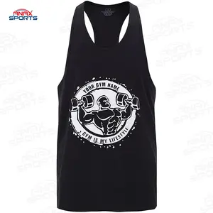 사용자 정의 근육 피트니스 보디 빌딩 체육관 의류 남성 민소매 조끼 Singlets Stringers 남성 탱크 탑