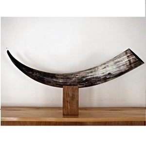 Venta al por mayor de cuerno de búfalo pulido natural de calidad escultura animal decorativa para la decoración del hogar tamaño personalizado para Base de acero - Product Image 3