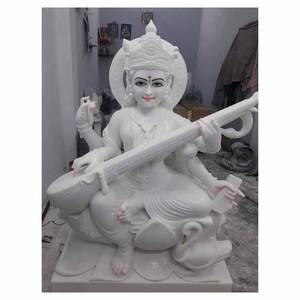 Estatua de Saraswati Maa, mármol blanco - Product Image 1