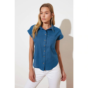 T-shirt court pour femme OEM, sublimation, manches courtes, mélange polyester/coton, col rond, style streetwear, anti-plis, séchage rapide - Product Image 5