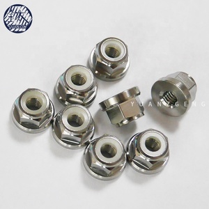 <span class=keywords><strong>DIN6926</strong></span> Gr2 Gr5 M4 M5 M6 Titanium <span class=keywords><strong>Hex</strong></span> Mặt Bích Nylon Insert Khóa Các Loại Hạt - Product Image 1