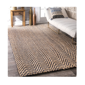 Meilleure qualité tapis à bas prix tapis de jute tissés à la main de la marine Jagged Chevron au prix de gros - Product Image 1