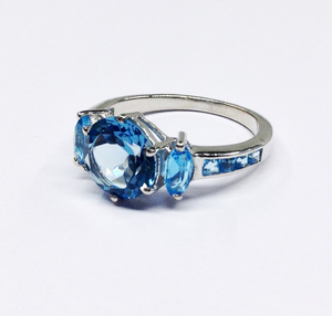 Bagues en pierre précieuse en topaze bleue, argent Sterling 925, plaqué or, fait à la main, bon marché quantité minimale de commande vente en gros - Product Image 2