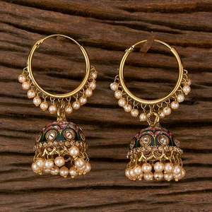 Pendientes de Indo occidental bañados en ahndi, 102160 - Product Image 3