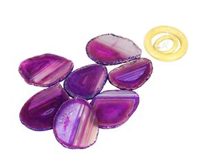 Carillons éoliens en Agate rose, tranches d'agate naturelle colorée, décorations de noël, artisanat, pour la maison - Product Image 5