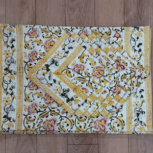 Mantel de algodón indio de alta calidad con estampado Floral, juego de 6 servilletas y 6 esteras - Product Image 3