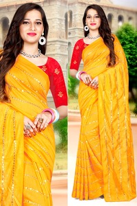 Femmes indiennes vêtements de mariage broderie fleur travail avec coton soie Saree et non cousu Blouse Dim rose couleur meilleur prix vêtements - Product Image 6