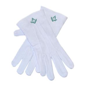 Guantes masónicos de algodón unisex con diseño de brújula cuadrada, guantes de seguridad personalizados de muy alta calidad - Product Image 1