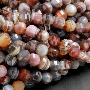 Ágata Natural corte redondo facetado Botswana piedra preciosa pulida cuentas sueltas Fabricación de joyas naturales de buena calidad - Product Image 2