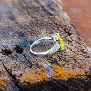 Cojín Natural 3A + grado Oro Verde cuarzo piedra preciosa anillo hecho a mano plata esterlina punta aniversario joyería para mujer moda - Product Image 3