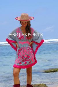 Mejor venta mar playa Kaftan vestido de baño bordado con flecos en el Bajo Sexy Resort cubierta disponibles a un precio asequible. - Product Image 3