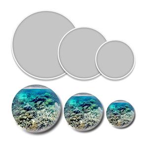 Juego de tres posavasos de café o té con acabado esmaltado de calidad sostenible, en forma redonda, para decoración de mesa en cenas. - Product Image 1