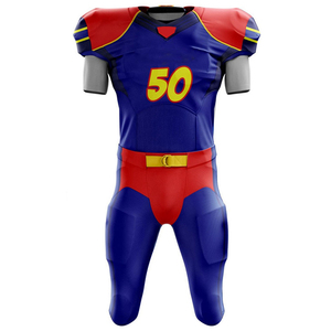 Uniforme de football américain personnalisé de haute qualité Équipement de sport d'équipe avec manches courtes Équipement de football sublimé - Product Image 2