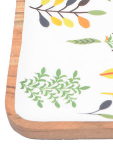 ถาดเสิร์ฟไม้มะม่วงทาสีมือใหม่ถาดไม้พร้อมดีไซน์ตกแต่ง - Product Image 2