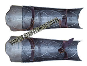 Protège-jambes de chevalier, protège-oreilles, brassard, en acier inoxydable, style médiéval - Product Image 4