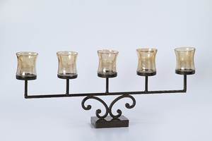 Bougeoirs en fer pour mariage, support votif en verre - Product Image 3