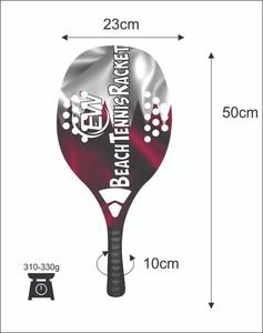 Raquetas de Tenis Playa con Cara de 20 mm, Peso de 310-330 g, Longitud de 50 cm, Empuñadura de Fibra de Carbono, Red de Fibra de Vidrio y Carbono - Product Image 2