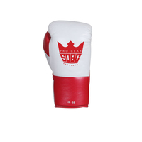 Gants de boxe en cuir blanc à lacets pour MMA, Sanda, entraînement, sparring, combat et Muay Thai, universels