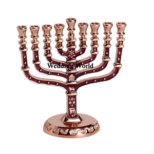 Bougeoir Menorah en métal de haute qualité, décoratif et fait à la main, bougeoir classique et élégant en métal pour table, vente en gros - Product Image 2