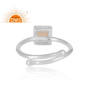 Bague en argent Sterling 925 pour fille, opale de feu créative, fabrication de bijoux fins, fournitures de bague - Product Image 4