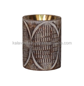 NUEVO DISEÑO Soporte de incienso y quemador de carbón de resina, hecho a mano, de madera con montura dorada, para aromaterapia - Product Image 2