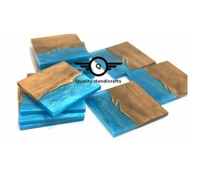 Posavasos de resina epoxi para bebidas, posavasos de madera Natural de alta calidad, Cuadrado y Redondo, artesanía, alta calidad - Product Image 3