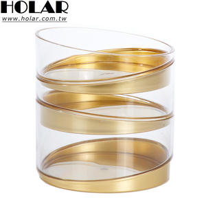 Holar-bandeja apilable dorada y transparente para servicio de aperitivos, hecha en Taiwán, para Navidad - Product Image 1