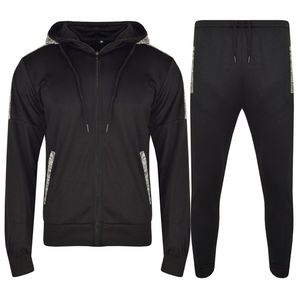 <b>Polyester</b> <b>Tracksuit</b> with Contrast Panel Style Slim Fit Joggers Bottom Zip Hoodie Made in Pakistan - Product Image 1