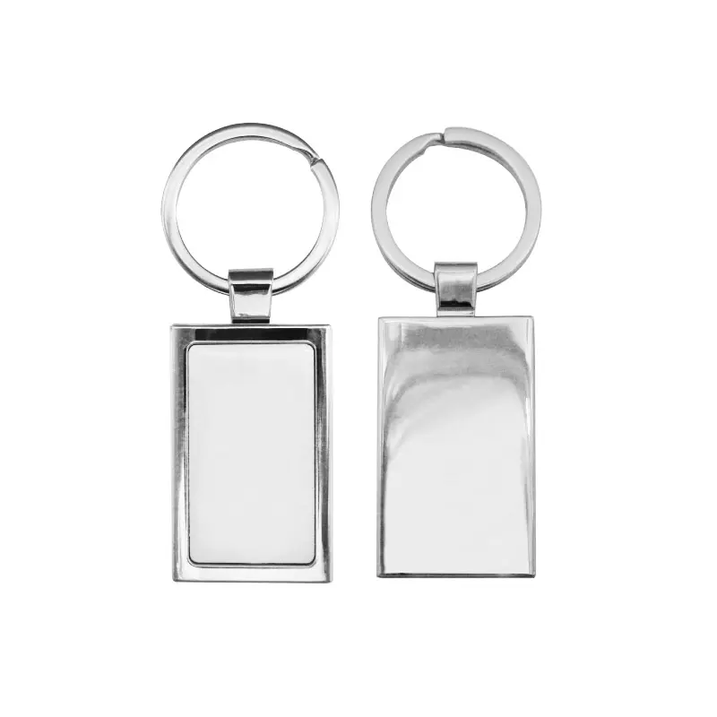 photo printing sublimation rectangle blank metal keychain for engraving