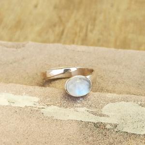 แหวนเพชรเม็ดเดี่ยวชุบโรเดียมประดับพลอยสีเงินสเตอร์ลิงสีรุ้งสำหรับงานแต่งงานดีไซน์เนอร์925 - Product Image 4