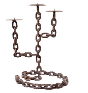 Portavelas de hierro y Metal con cadenas, nuevo diseño, acabado pulido a la moda, hecho a mano, Color personalizado, decoración navideña para boda, acento para el hogar - Product Image 1