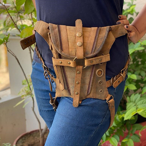 Nueva Riñonera Táctica de Cuero Genuino Personalizada para Motocicleta, Estilo Boho, Manos Libres, para Deportes y Ciclismo - Product Image 1