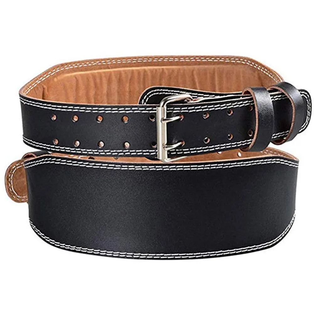 Faux Leather Weight Lifting Belt Double Prong Power Waistband