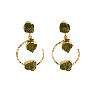 Boucles d'oreilles en péridot véritable pour femmes, bijoux faits à la main, de couleur jaune, en argent sterling 925, livraison gratuite - Product Image 1