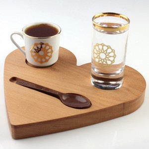 Plateau de service à café en forme de cœur en bois d'acacia et de manguier Plateau en bois élégant pour servir et présenter - Product Image 2