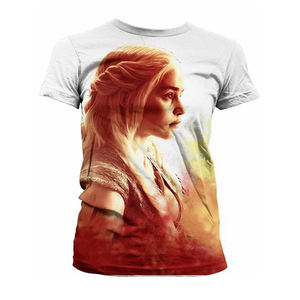 Camisetas de poliéster con estampado personalizado para mujer, Manga corta completa, bordado, sublimado, diseñador informal, opción de talla grande, logotipo OEM - Product Image 1