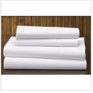 Sábana de algodón para cama, textil para el hogar, sólido, blanco, hecho en la india