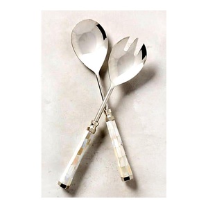 Vajilla de lujo con mango rugoso, mopa de boda de alta calidad, servidor de ensalada plateada en caja de regalo, diseño único - Product Image 3